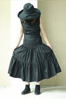 Black Sleeveless Cotton Layered Dress