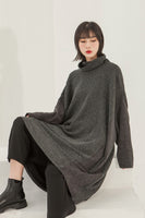 Gray Loose Ribbon Pullover For Women
