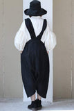 Spring 100%Linen Black Jumpsuit
