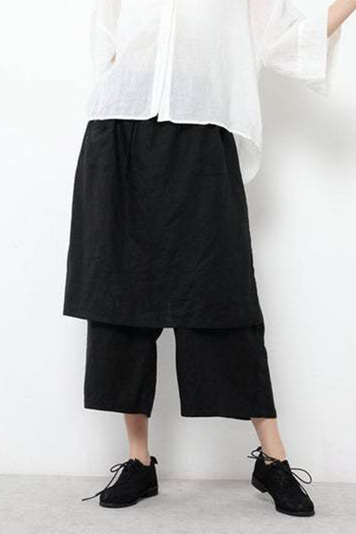Summer Cotton Linen Skirt Pants