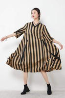 Summer Short Sleeve Stripe Dress