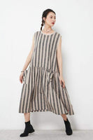 Summer Sleeveless Stripe Loose Dress
