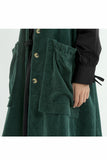 Women Big Pockets Sleeveless Midi Coat