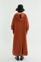 Women Orange Cotton Maxi Dress