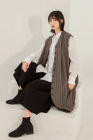 Women Spring Fall Stripe Vest Coat
