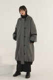 Women Winter Long Vintage Gray Coat